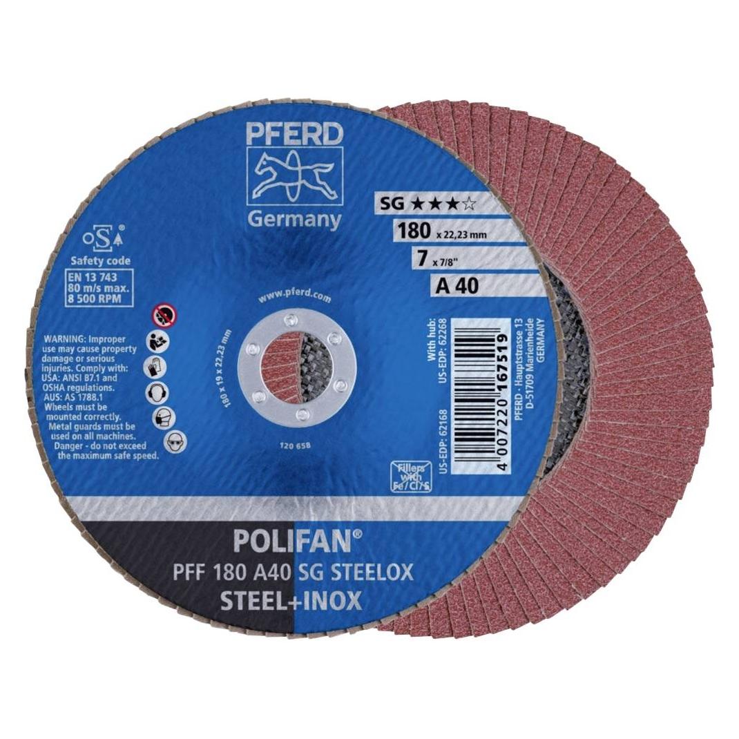 Pferd POLIFAN-Fächerscheibe PFF 180 A 40 SG STEELOX (40) (PFF 180 A 40 SG STEELOX)