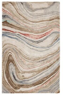 Silver Orchid Leopoldi Handmade Abstract Area Rug