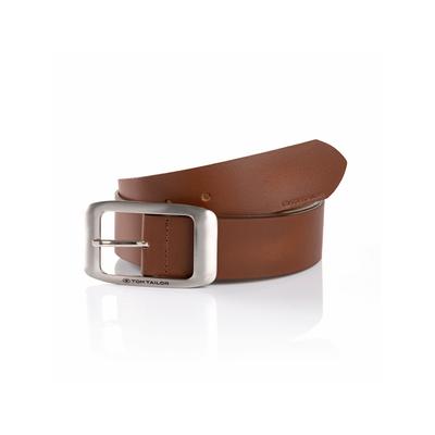 Ledergürtel TOM TAILOR "TTAMY", Damen, Gr. 80, braun (cognac, braun), Rindsleder, Gürtel Ledergürtel, 4 cm breiter Damengürtel, modisch vielseitig