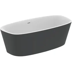 Ideal Standard Duo-Badewanne DEA, freistehend, oval, Schwarz matt, 190x90x47/61 cm