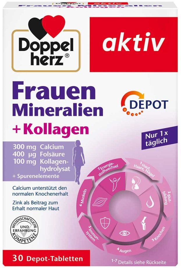 Doppelherz Frauen Mineralien+kollagen Depot Tabletten