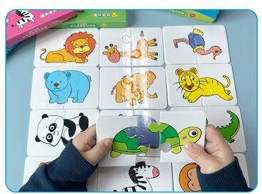 Smart Shopping Spot Educational Puzzle Toy For Kids, Matching Card Game, Baby Cognitive Fruit Animal Learning Montessori Puzzle animal World