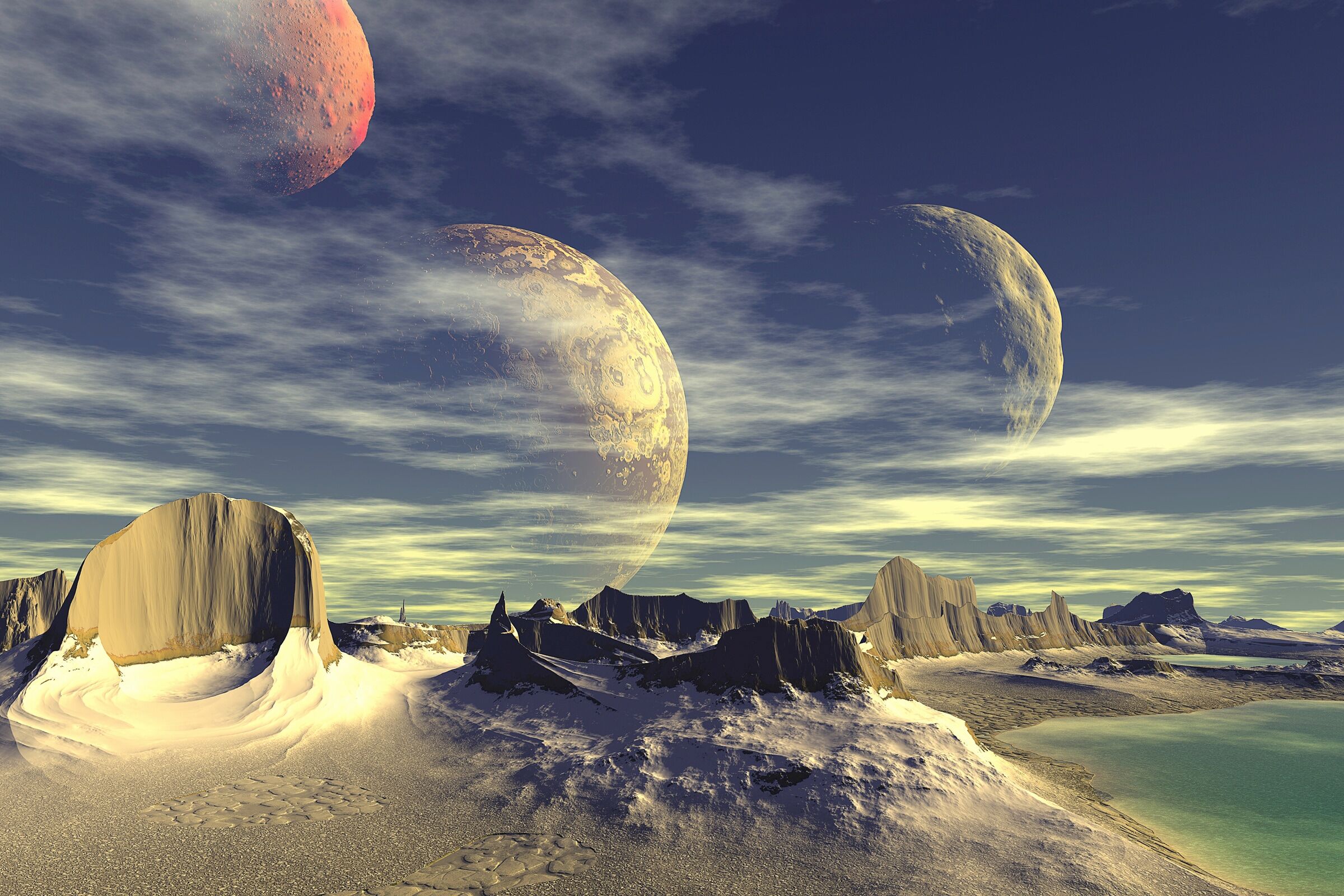 Papermoon "PLANETEN-FUTURISTISCH WELTRAUM MOND GALAXIE UNIVERSUM" bunt B/L: 4m x 2,6m, Bahnen: 8 Stk.