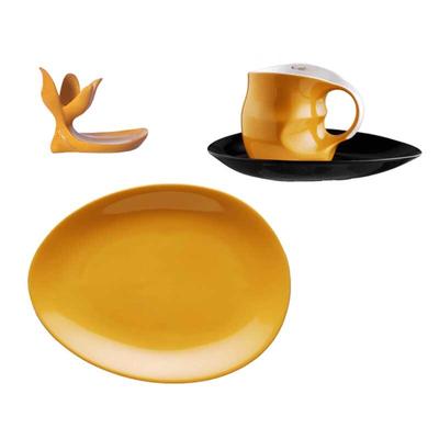 Luigi Colani Porzellan Frühstücksgedeck 4 teilig orange