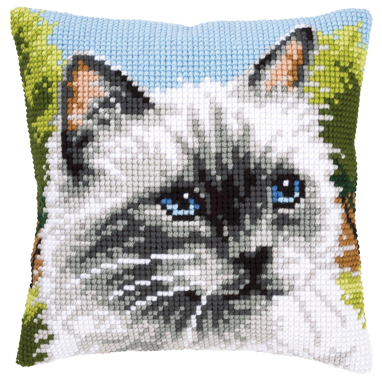 Kreuzstichkissen "Perser-Katze"