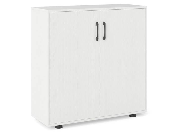 GOPLUS Buffet de Cuisine avec Étagère Ajustable Meuble Fermé avec Kit Antivol pour Entrée Couloir Salon 80x31x82cm Blanc