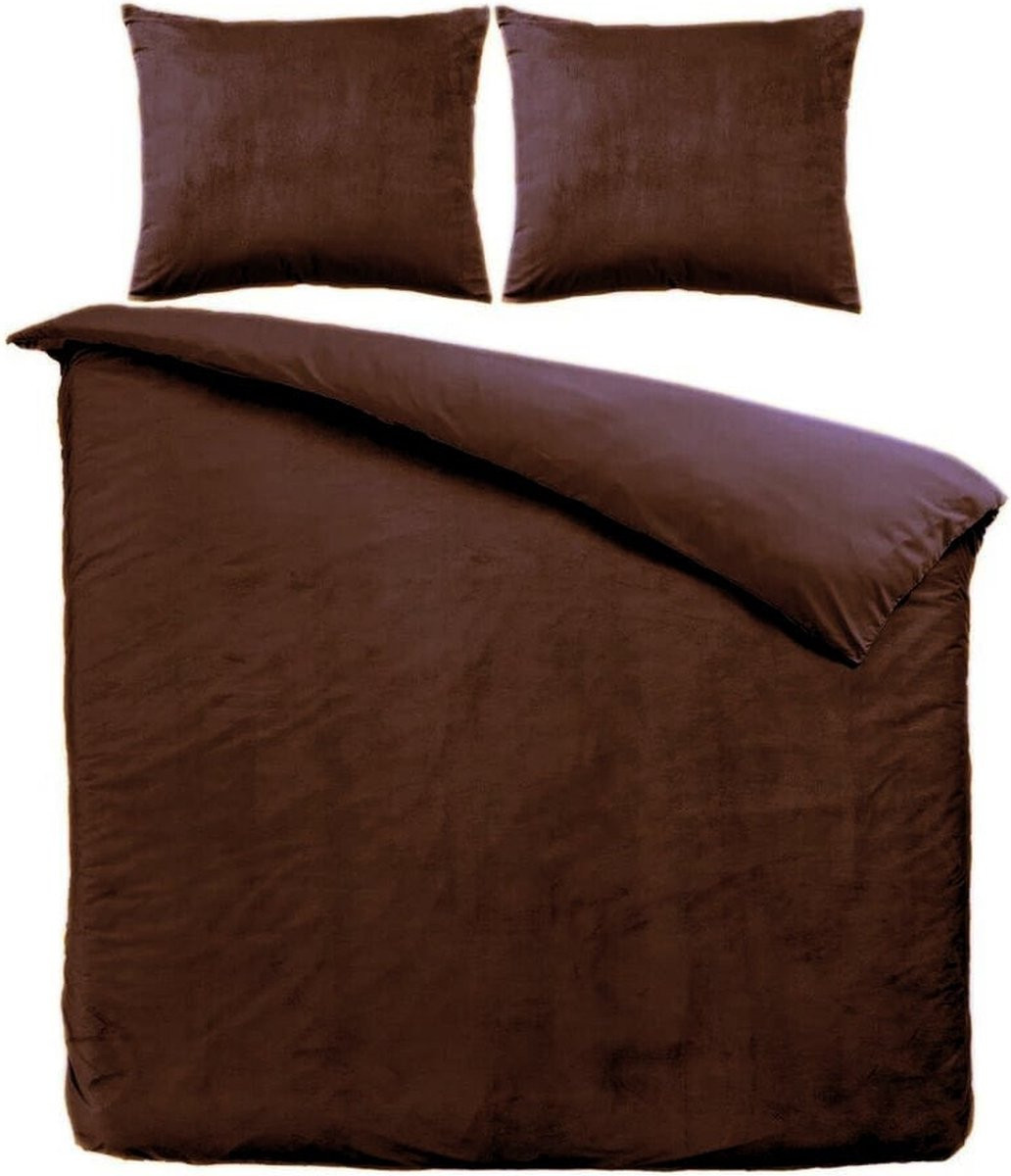 Beau Maison Velvet Dekbedovertrek Coffee Brown - 240 x 220 cm