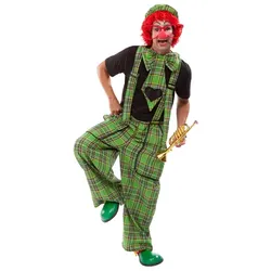 buttinette Clown-Latzhose und Riesenkrawatte, unisex, grün-color