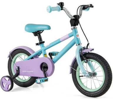 Costway Kids Bike with Adjustable Handlebar and Saddle Purple-12 Inches