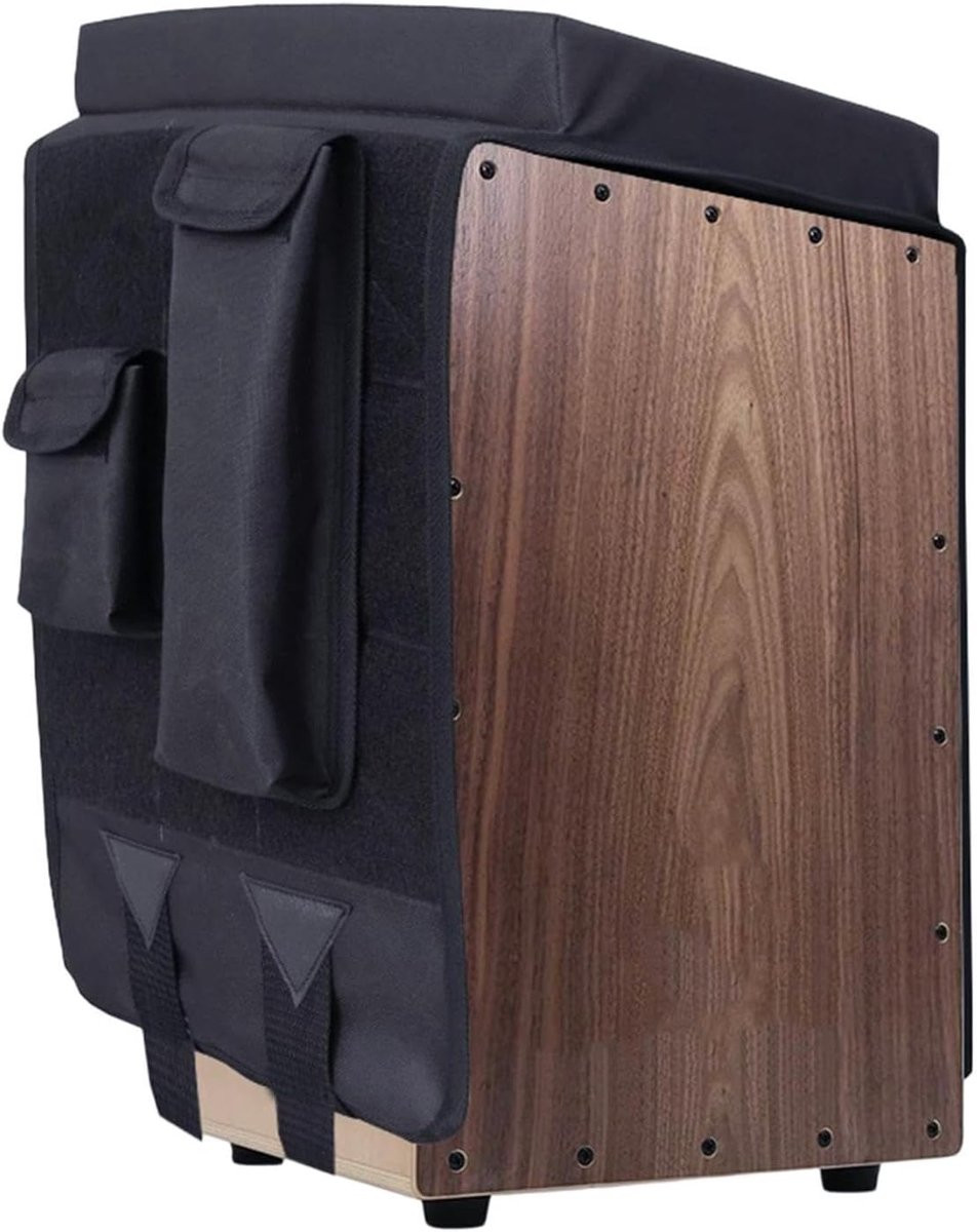 Cajon Zitkussen Zwart met Zijvak - 31 x 31 cm