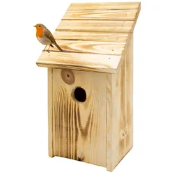 Silberkraft Nistkasten aus Massivholz – Vogelhaus zum Aufhängen für Meisen, Spatzen & Singvögel in Garten, Balkon & Terrasse – 1 Stück