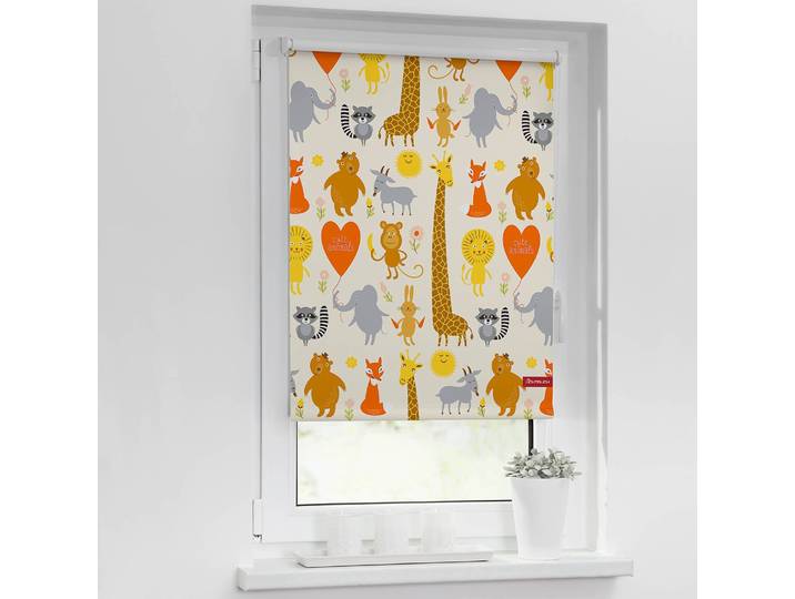 Verdunkelungsrollo Cute Animals 70 x 150cm Gelb
