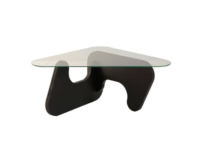 Hanah Home Modern Coffee Table, Anthracite, 94 x 38 x 72 cm 100% Tempered Glass & Solid Pine Wood Frame Stylish & Functional for Living Spaces