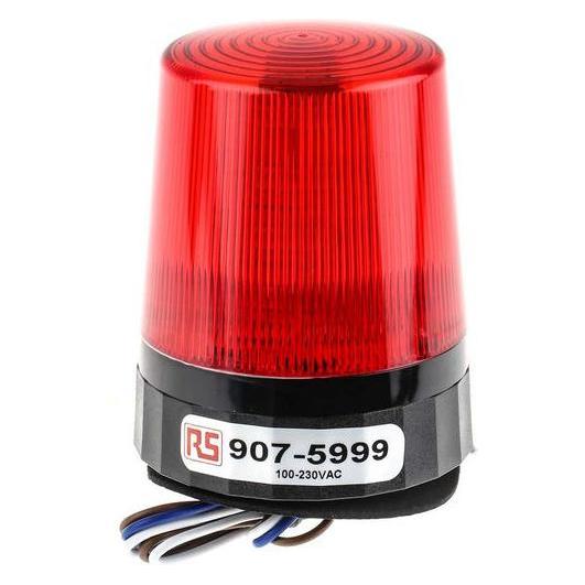 RS PRO LED Beacon, Red, Tall Prof, 110-230Vac (9075999)