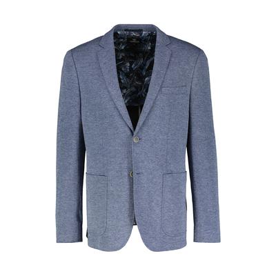 Jerseysakko LERROS "Jerseyblazer mit Muster im Innenfutter", Herren, Gr. 58, blau (classic navy), 77% Polyester, 23% Viskose, Sakkos