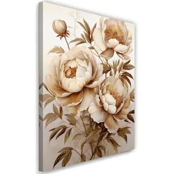 WANDBILD sepia pfingstrose blumen natura