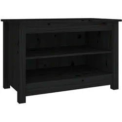 vidaXL Schuhbank Schwarz 70x38x45,5 cm Massivholz Kiefer