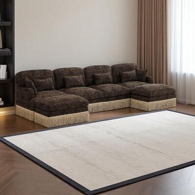 ZWYO HOSIMU "131"" Modern U-Shaped Modular Sectional Sofa with Movable Ottomans, Ergonomic Back and Seat Design for Living Room"