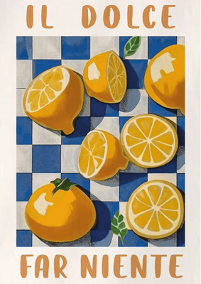 Inspire Picks Retro Lemon Garden Lemon Wall Art Canvas Fresh Summer Fruit Decor Prints 10 40x50cm