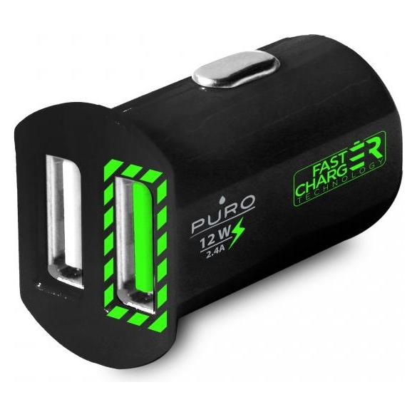 Chargeur de voiture Allume Cigare Puro 2x USB 2.4A (FCMCH2USB24SCBL)