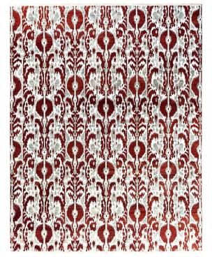 Overton "Ikat One-of-a-Kind Hand-Knotted Area Rug, Rust - 8' 1"" x 10' 4"""
