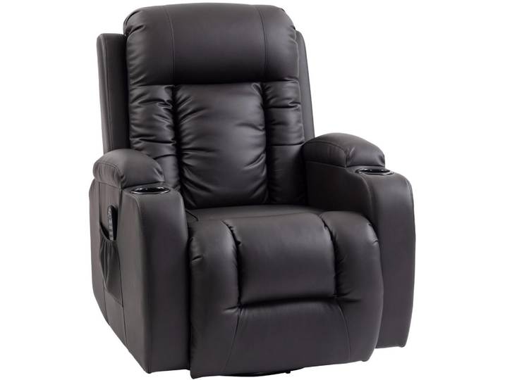 Homcom Massagesessel Kunstleder Stahl Braun, Dunkelbraun, 82x103x99 cm, Wohnzimmer, Sessel, Massagesessel