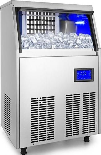 VEVOR Kommerzieller Eiswürfelbereiter, 220 V, Edelstahl, Eiswürfelmaschine, 110 Pfund/24 Stunden, intelligentes LCD-Bedienfeld mit Wasserablaufpumpe, für Hausbars und Restaurants