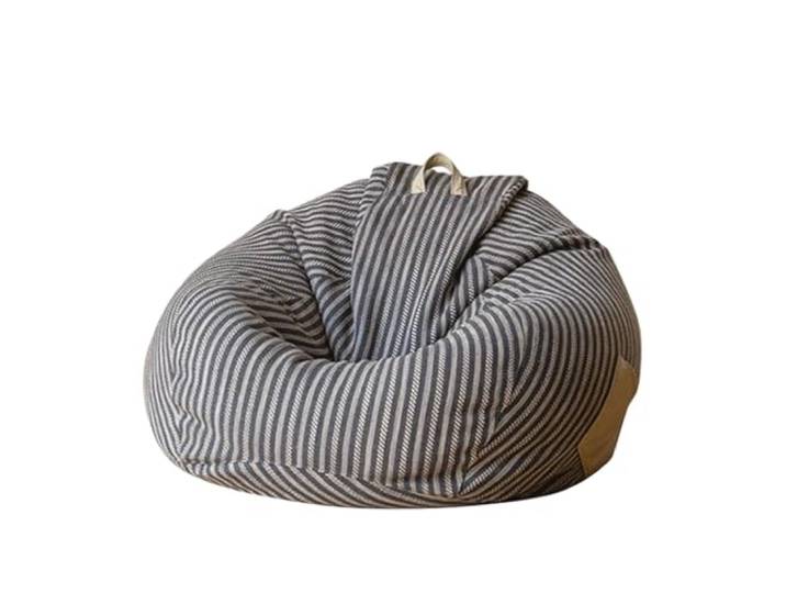 Xumh2024-3 Sitzsack Sitzsack-Stuhl mit Streifenmuster und Seitentasche for Wohnzimmer, Schlafzimmer Balkon(Blue,Klein)