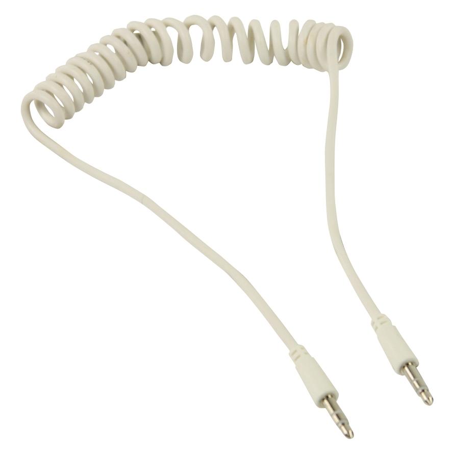Valueline Audio kabel Jack 3,5 mm bílý / Audio kabel / propojovací / spirálový / 1 m (1 m) (VLMP22010W1.00)