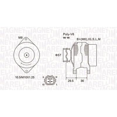 MAGNETI MARELLI Generator 063732102010 für TOYOTA