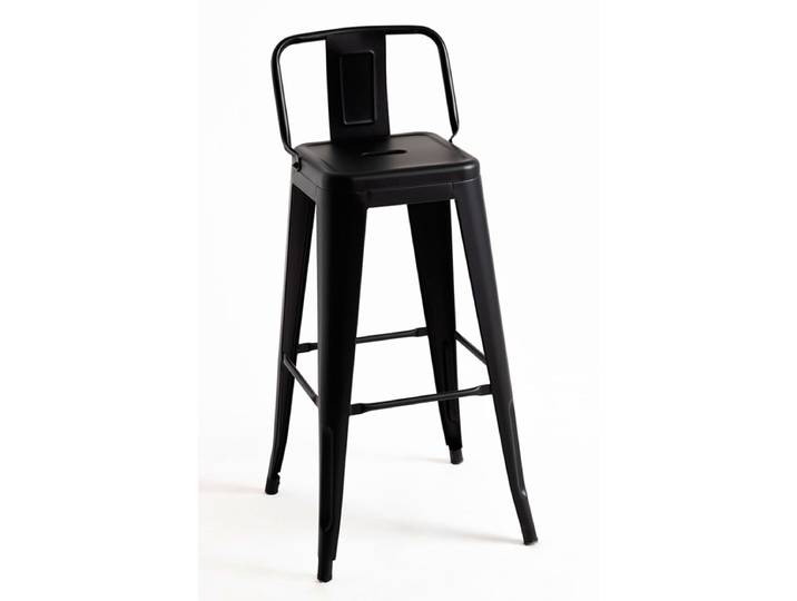 2er Set Torix Hocker mit Rückenlehne 100 cm - Schwarz mat