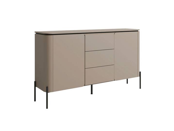 Petits-meubles Sideboard Taupe, Holzwerkstoff, 3 Schubladen, 162.6x94.3x39.5 cm, Kleinmöbel, Kommoden, Sideboards