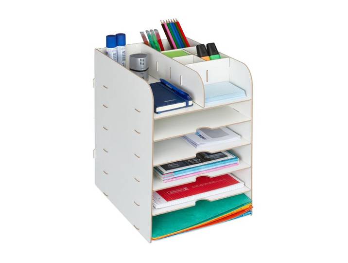 Relaxdays Schreibtisch Organizer mit Ablagefächern