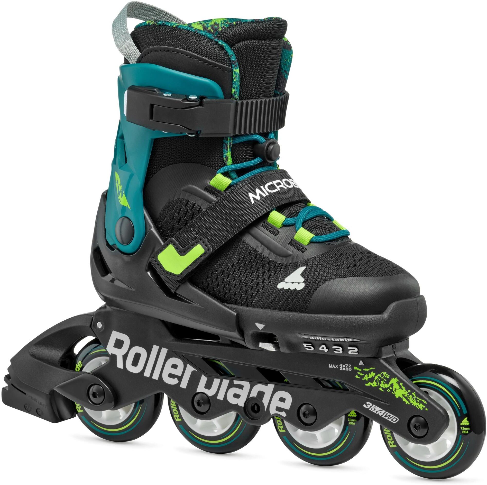Inlineskates ROLLERBLADE "Microblade 28-32", grün (dunkelgrün, schwarz), Inlineskates_Rollschuhe, Kinder, (bis ), Inlineskates dunkelgrün, schwarz (bis )