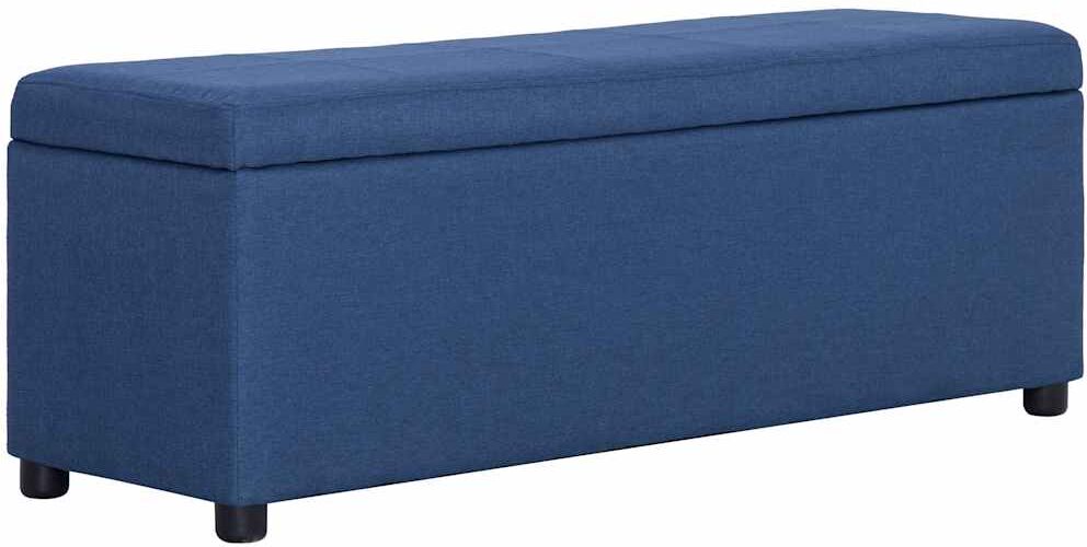 vidaXL Banc avec compartiment de rangement 116 cm Bleu Polyester