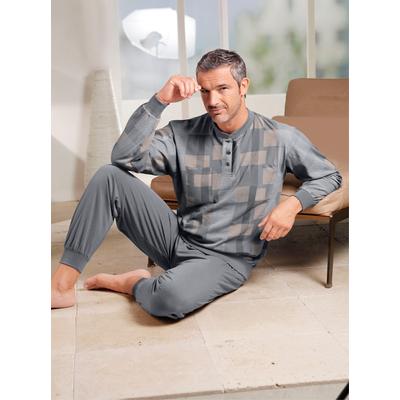 Schlafanzug NORMANN, Herren, Gr. 56/58, grau, 100% Baumwolle, Homewear-Sets Schlafanzug