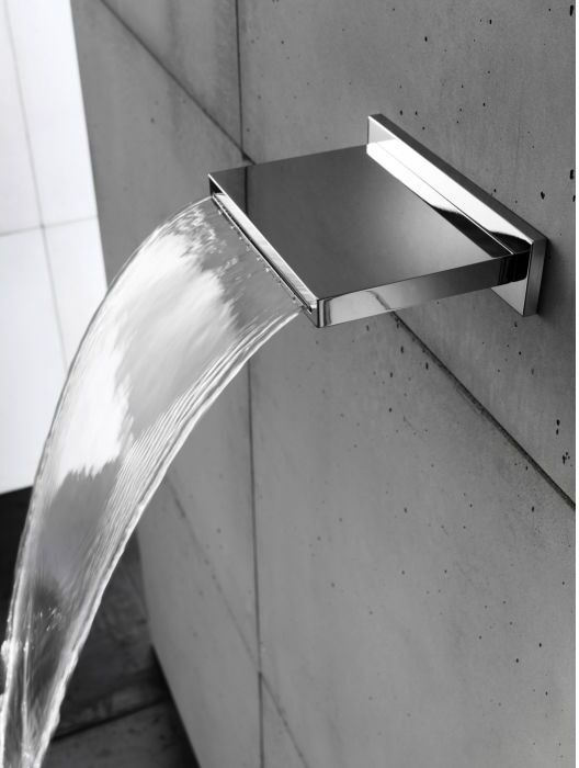Herzbach Living Spa Schwallauslauf 11.694000.1.01 Wandmontage, Edelstahl poliert