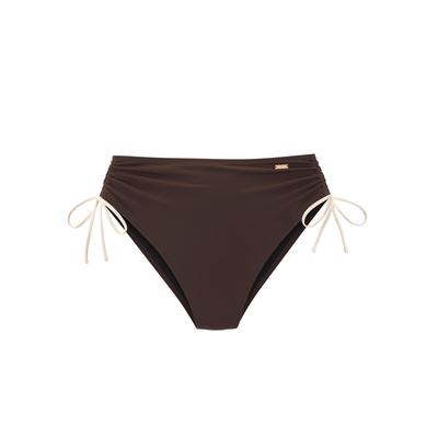 Bikini-Hose COPENHAGEN STUDIOS "Emma", Damen, Gr. 40, N-Gr, braun (chocolate), Recycling-Polyamid, Badehosen Bikini-Hose, mit Kontrastdetails