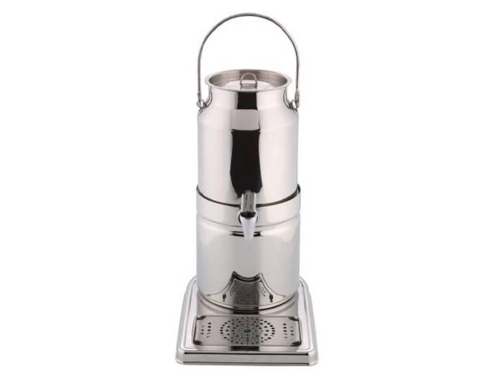Batania Milchkanne TOP FRESH 3 Liter Edelstahl 18/8 Milchspender mit Kühlakku & Non-Drip-Hahn Robuster Getränkespender für Buffet, Gastronomie & Catering Spülmaschinengeeignet