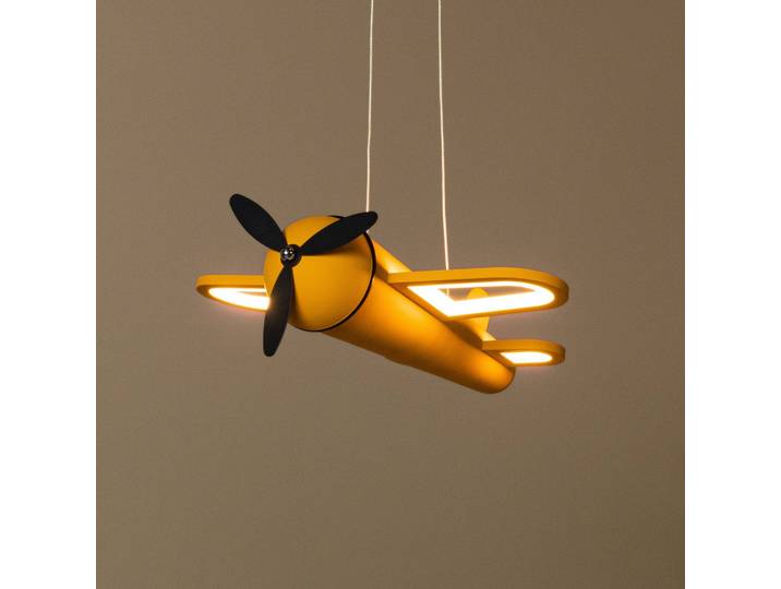 Lucide Hängelampe Fokker, gelb / orange, für Kinderzimmer, Metall, Pendelleuchte