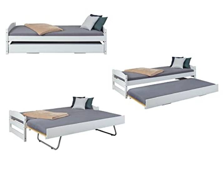 möbelando Funktionsbett >Vindas< (BxHxT: 209x62x97 cm) in Weiss - 209x62x97 (BxHxT)