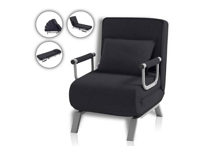 Makika Relaxliege Schlafsessel Schlafsofa Ted klappbar in Schwarz