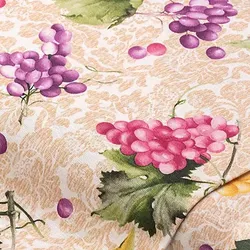 Dekostoff Vintage Weintrauben "Lorena", natur-color