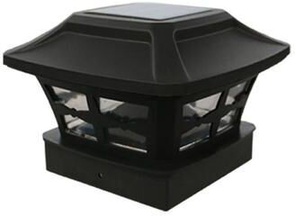Snug & Styled Outdoor Solar Column Garden Lamp LED Dual Light Waterproof Pathway Light black