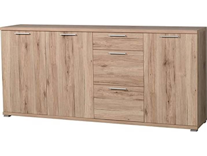 möbelando Sideboard >M-395< (BxHxT: 192x88x40 cm) in braun - 192x88x40cm (BxHxT)