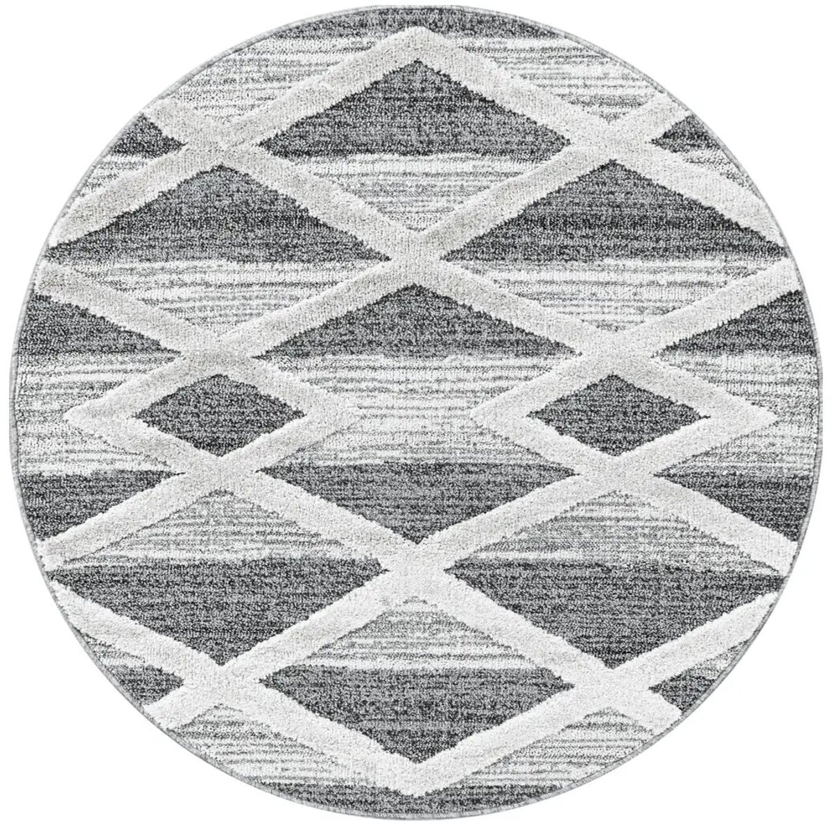 Rond Scandinavisch Vloerkleed Pisa Geometrisch Grijs