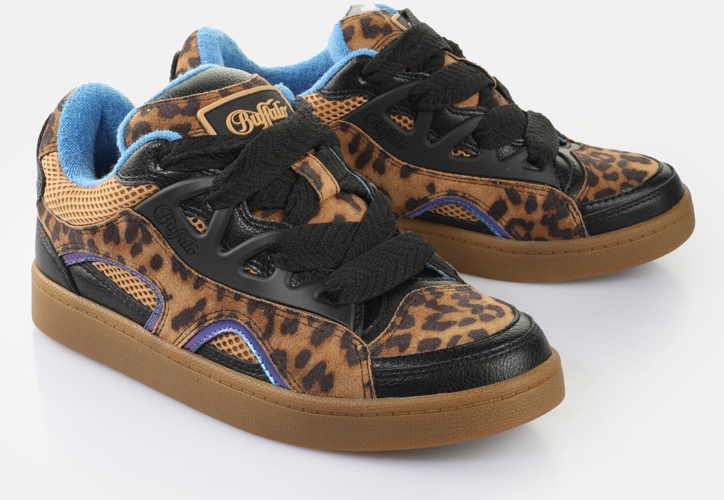 Sneaker BUFFALO "LIBERTY SKATE", Damen, Gr. 37, braun (braun, leo), Lederimitat, Schuhe Sneaker, Retro-Sneaker, Freizeitschuh, Schnürschuh in trendiger Leo-Optik braun, leo 37