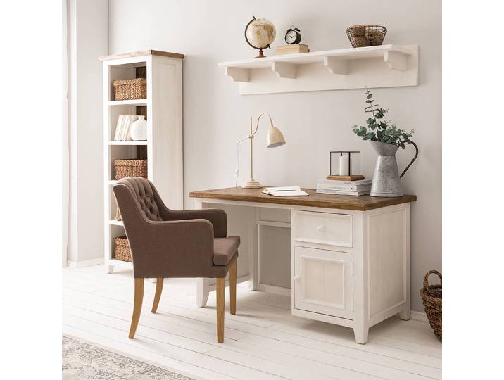 Bureau 130 x 76 x 66cm Blanc/Blanc
