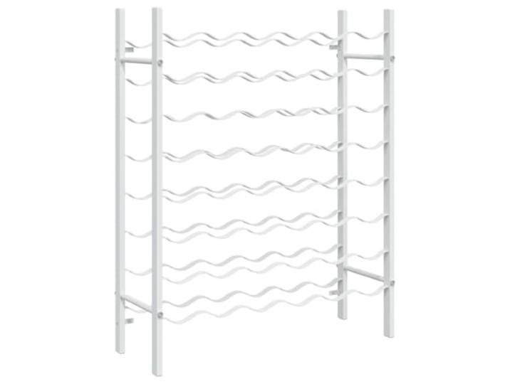 Weinflaschenständer 48 Flaschen, 8 Ebenen, Weiß, Metall Flaschenregal Metallhalterung, rostbeständig, glatte Oberfläche, Wandmontage, modernes Design, für Küche, Speisekammer und Bar