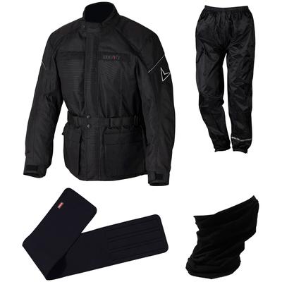 Motorradkombi NERVE "NERVE Set" Gr. M, schwarz, Overalls, M, N-Gr, Obermaterial: 100% Polyester. Innenseite: 100% Polyester